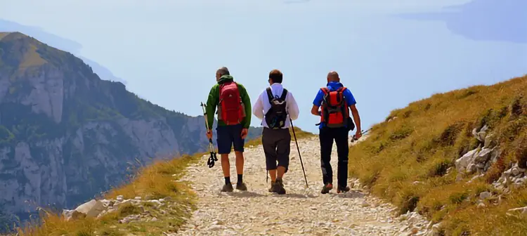 3 men hiking - celebrating Men's Health Week 2024
